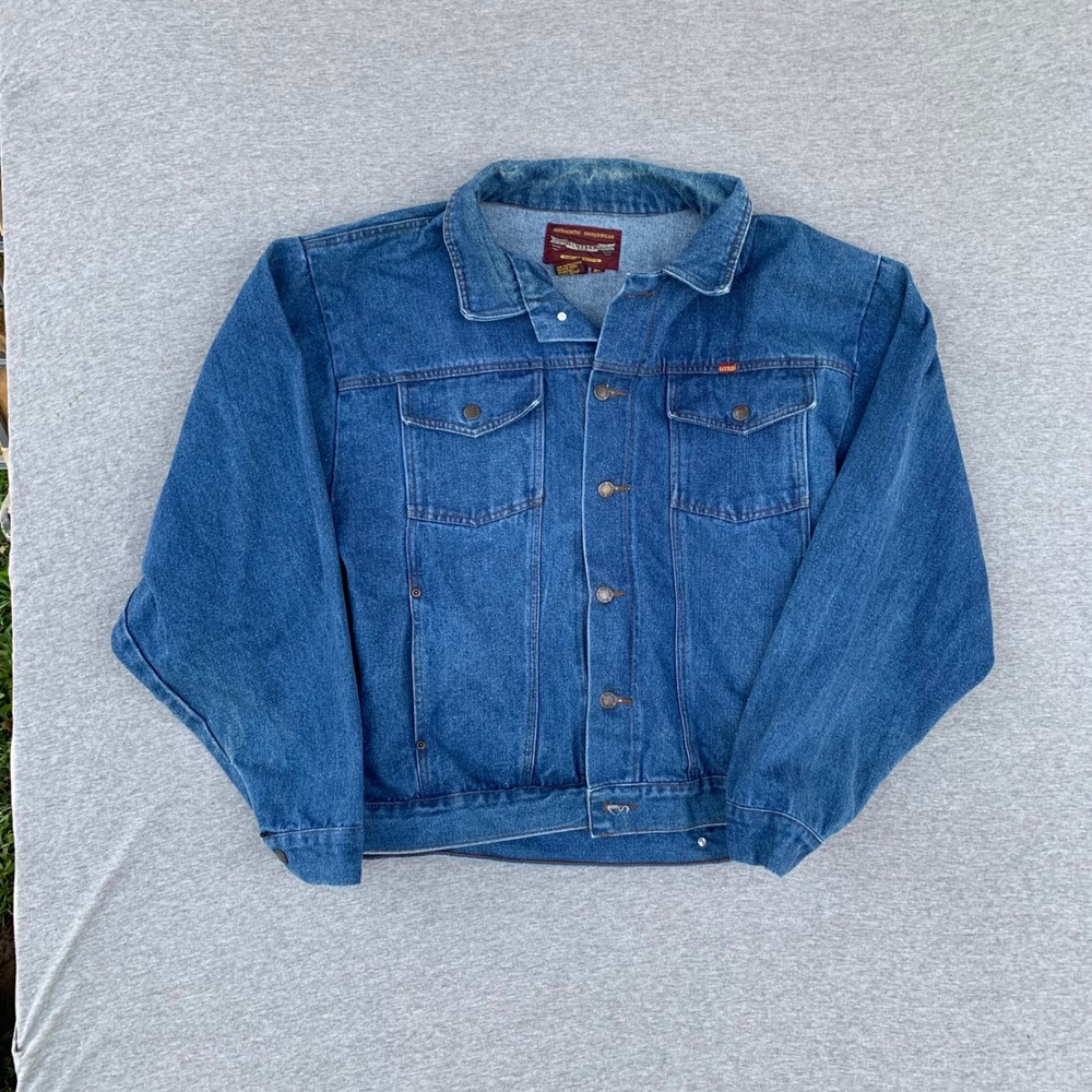 Vintage Rustler Denim Trucker Jacket Mens XL Blue Jean Western Workwear
